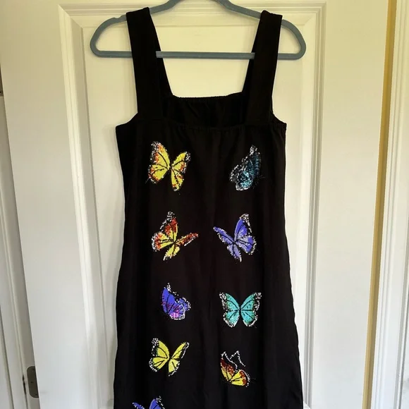black dress with butterflies Rhea Dress Black- LoveShackFancy  The Style Concierge